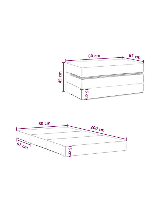 vidaXL Doppelsitzer Sofa Bett Dunkelgrün 80x67x45cm