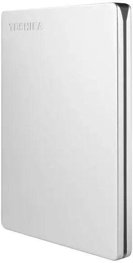 Toshiba Canvio Slim USB 3.0 Εξωτερικός HDD 1TB 2.5" Ασημί