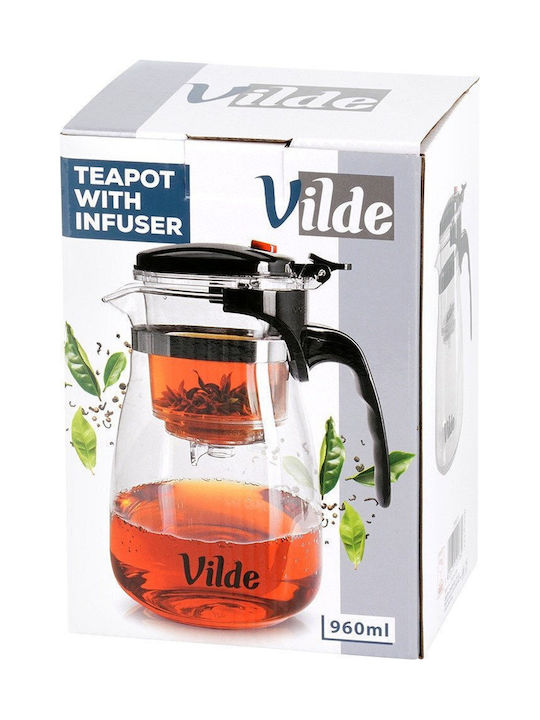 Vilde Τσαγιέρα με Φίλτρο Γυάλινη Διάφανη 960ml