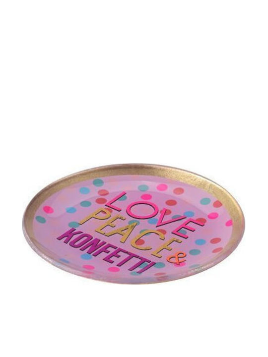 Decorative Round Glass Pink Platter 13cm