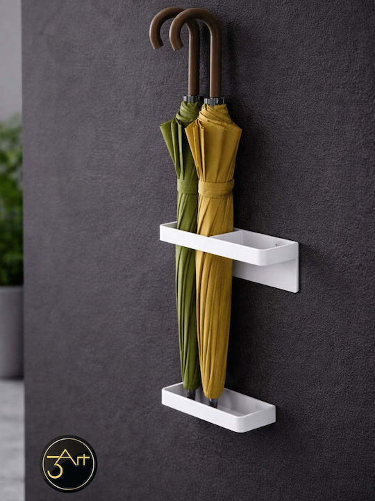 SteweHome Umbrella Rack Metallic White 20x14x14cm