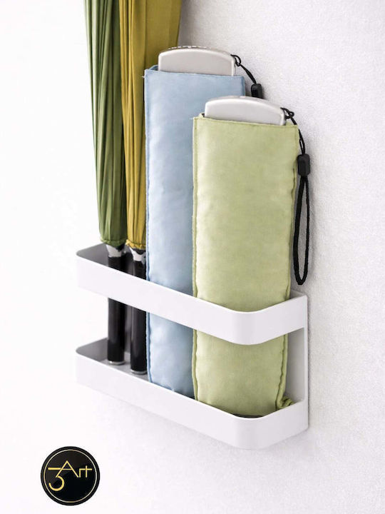 SteweHome Umbrella Rack Metallic White 20x14x14cm
