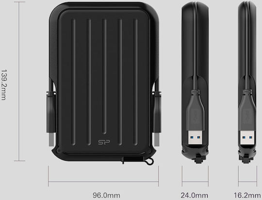 Silicon Power Armor A66 USB 3.2 External HDD 1.0TB 2.5" Yellow