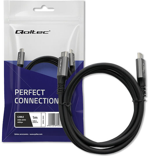 Usb-c 4.0 Cable Usb-c 4.0 1m Pd 240w 4k 8k 40gbps Thunderbolt 3 Thunderbolt 4 Qoltec 50669