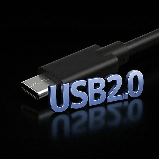 Qoltec USB 2.0 Cablu USB-C bărbătesc - USB-C de sex masculin Negru 2m (52345)