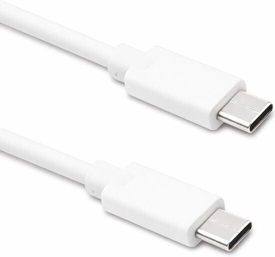 Qoltec USB 2.0 Cable USB-C male - USB-C 5W Λευκό 1.4m 52344