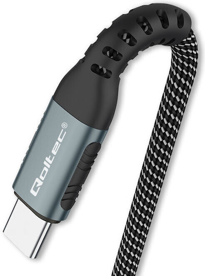 Qoltec USB 3.1 Cable USB-C male - USB-C 100W Μαύρο 1.5m 52358