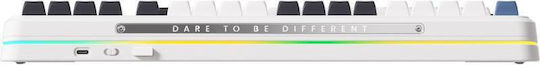 MCHOSE K99 Wireless Gaming Mechanical Keyboard with KTT Hyacinth switches and RGB lighting (English US) White