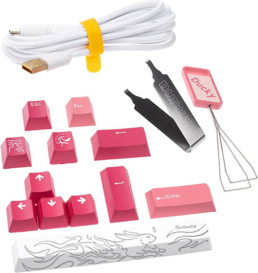 Ducky One 3 TKL Gossamer Gaming Mechanical Keyboard Tenkeyless with Cherry MX Blue switches (English US) Pink