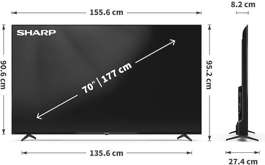 Sharp Smart TV 70" 4K UHD LED 70GK4745E HDR (2026)