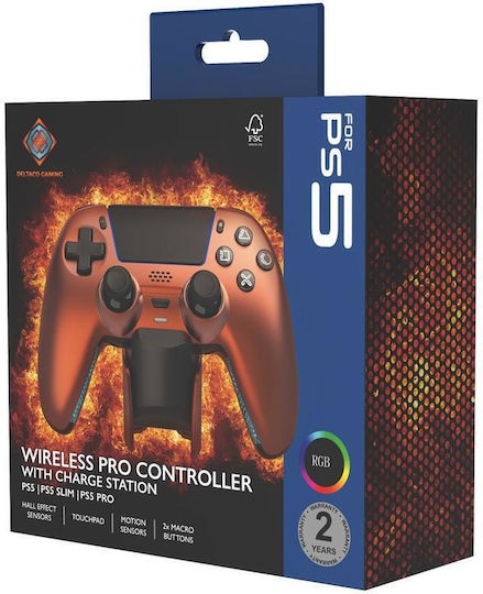 Deltaco GAM-199 Ασύρματο Gamepad για PS5 Πορτοκαλί