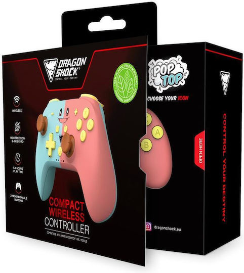 Dragonshock PopTop Cube Kabelloses Controller für Switch Blau / Rosa