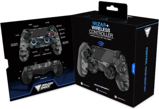 Dragonshock Mizar+ Ασύρματο Gamepad για PS4 Grey Camo