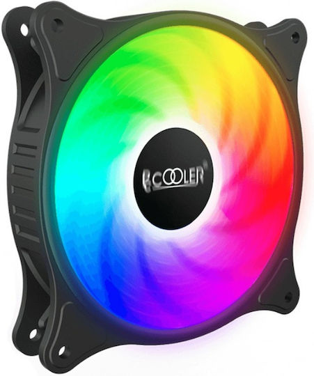 PCCOOLER Ventilator Pentru Carcasă 120mm (1200rpm) Cu Iluminare RGB Și Conexiune 3-Pin
