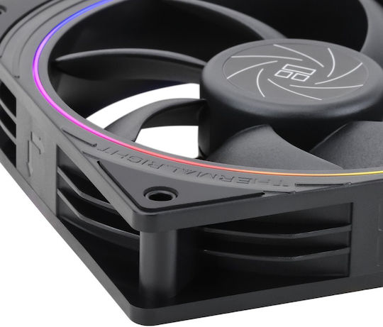 Thermalright TL-S12 Ventilator Carcasă 120mm (1500rpm / 47.6cfm) cu Iluminare RGB Negru