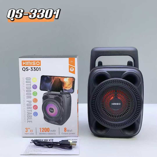 QS-3301 Ηχείο Bluetooth 8W με Διάρκεια Μπαταρίας έως 2 ώρες Μαύρο