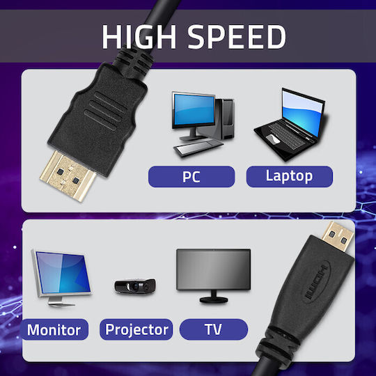 Qoltec HDMI 1.4 High Speed 1080p 120Hz Cable HDMI Male - Micro HDMI Male 3m Black