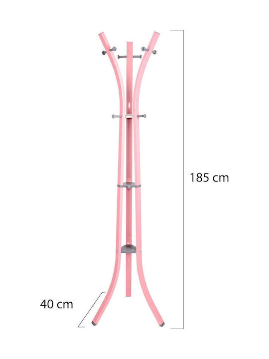 SteweHome Καλόγερος Μεταλλικός Ροζ 185cm