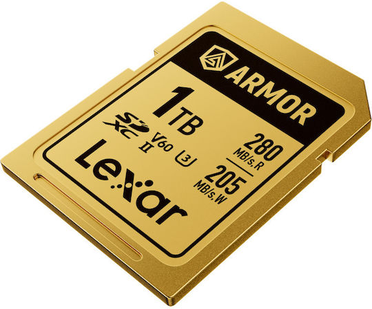 Card Memorie Lexar Armor Gold Lsdamgl001t-rnnng 1tb Sdxc Uhs-ii U3 V60 Oțel Inoxidabil Ip68