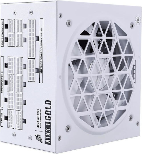 1STPLAYER NGDP 1000W Λευκό Τροφοδοτικό Υπολογιστή Full Modular 80 Plus Gold