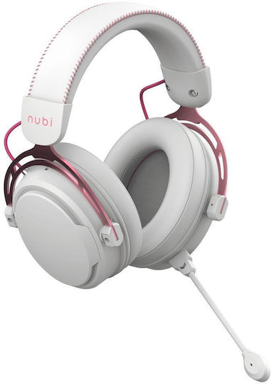 Nubi NH1 Over Ear Gaming Headset με σύνδεση USB Ροζ