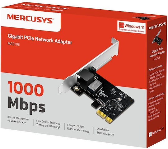 Mercusys Ma210e Placă de Rețea Pci-e Port Rj-45 1000 Mbps