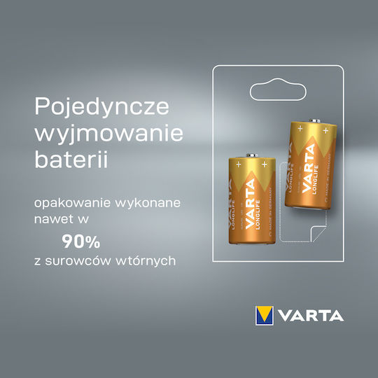 Varta Longlife D Batterien 2 Stück