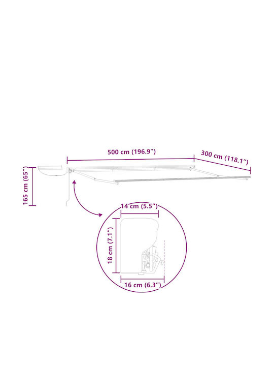vidaXL Тента Тераса Синя 5x3m