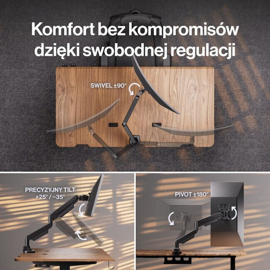 Endorfy Atlas GS Pro Suport Birou Monitor până la 49" cu Braț