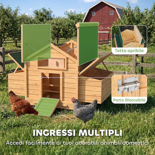 Pawhut Geflügelstall Hölzernes M1.5 x P1 x H0.96m