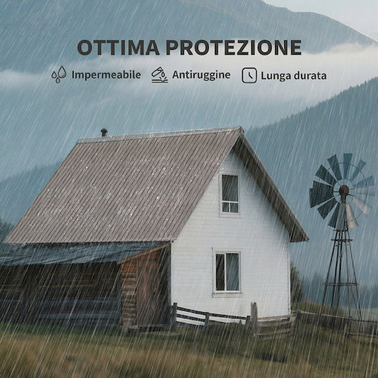 Outsunny Υλικό Περίφραξης Κήπου από Ατσάλι 129x45x45εκ. 12τμχ Γκρι