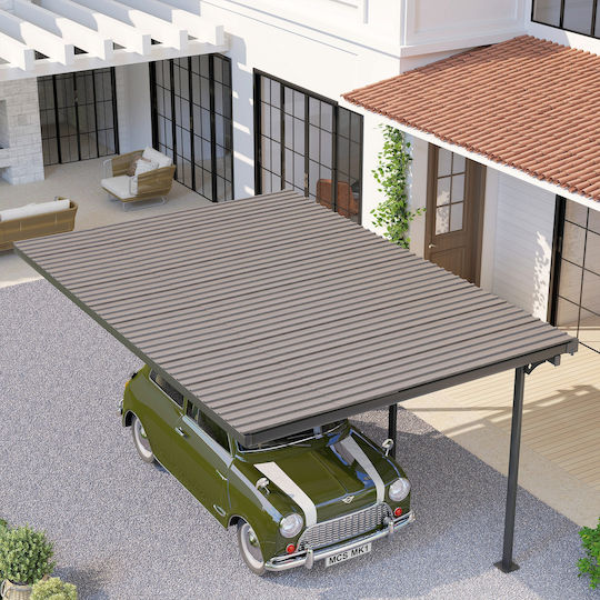 Outsunny Υλικό Περίφραξης Κήπου από Ατσάλι 129x45x45εκ. 12τμχ Γκρι