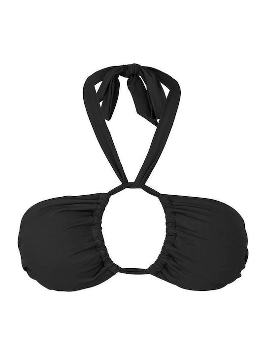 Top Triunghi Bikini Mel Negru