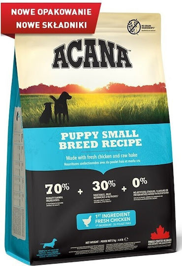 Acana Puppy Small Breed 6kg Dry Food Grain-Free for Small Breed Puppies with Chicken and Fish