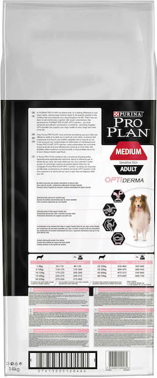 Pro Plan Sensitive Skin 14kg Hrană Uscată pentru Câini Adulţi de Rase Medii cu Somon