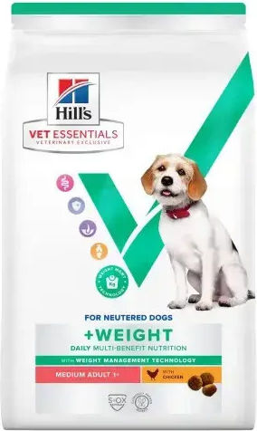 Hill's VetEssentials Adult Neutered Medium 10кг Суха Храна за Възрастни Кастрирани Кучета от Средни Породи с Пилешко