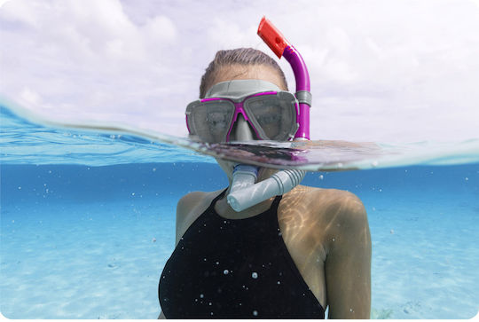 Sea Mask Silicone with Snorkel in Purple color