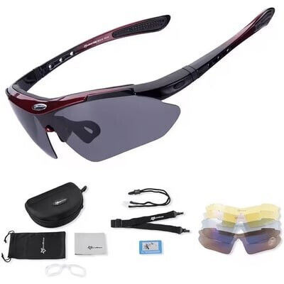 Rockbros Cycling Glasses with Black Frame and Polarized / Transparent Lenses