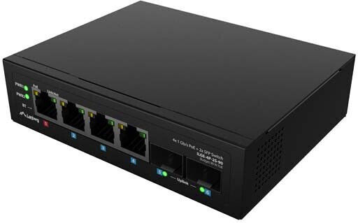 Lanberg ILGE-4P-2S-90 Unmanaged L2 PoE+ Switch with 4 Gigabit (1Gbps) Ethernet Ports