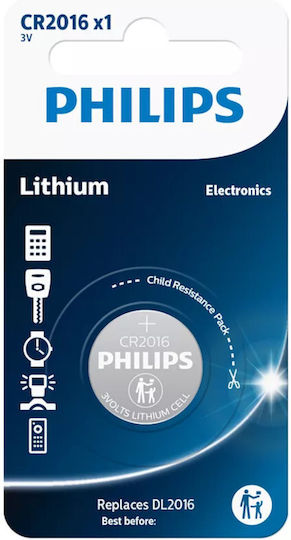 Philips Cr2016 Batterie Lithium für Uhren CR2016 3V 1Stück