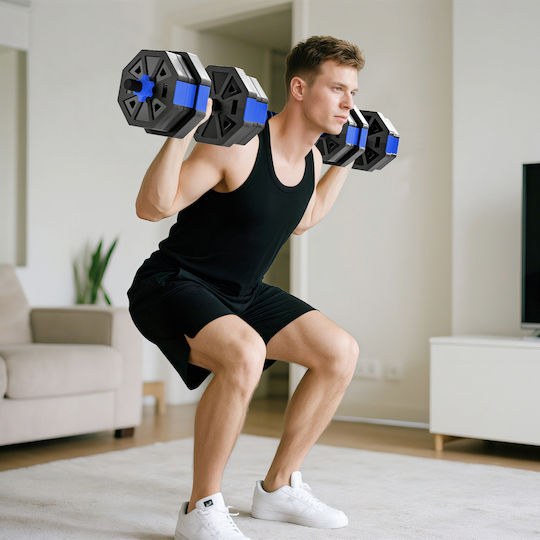 Sportnow Αλτήρες Σετ με Μπάρα Συνολικού Βάρους 20kg Ρυθμιζόμενοι με Βάση