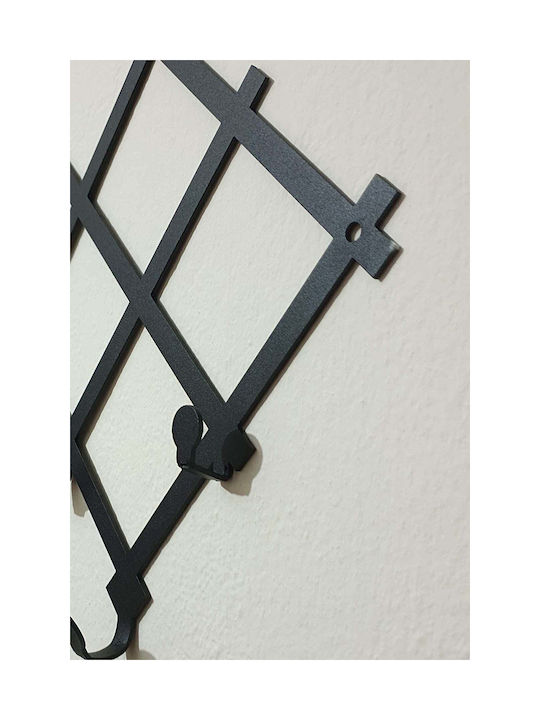 SteweHome Metal Wall Hanger 3 Hooks White 30x30cm
