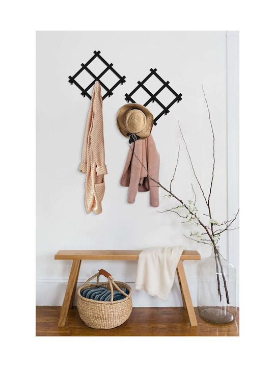 SteweHome Metal Wall Hanger 3 Hooks White 30x30cm