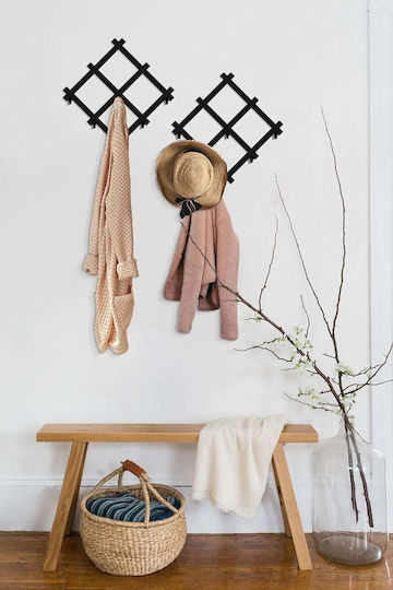 SteweHome Metal Wall Hanger 3 Hooks White 30x30cm