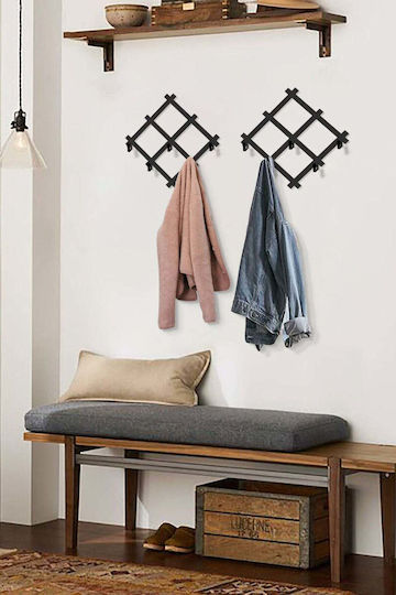 SteweHome Metal Wall Hanger 3 Hooks White 30x30cm
