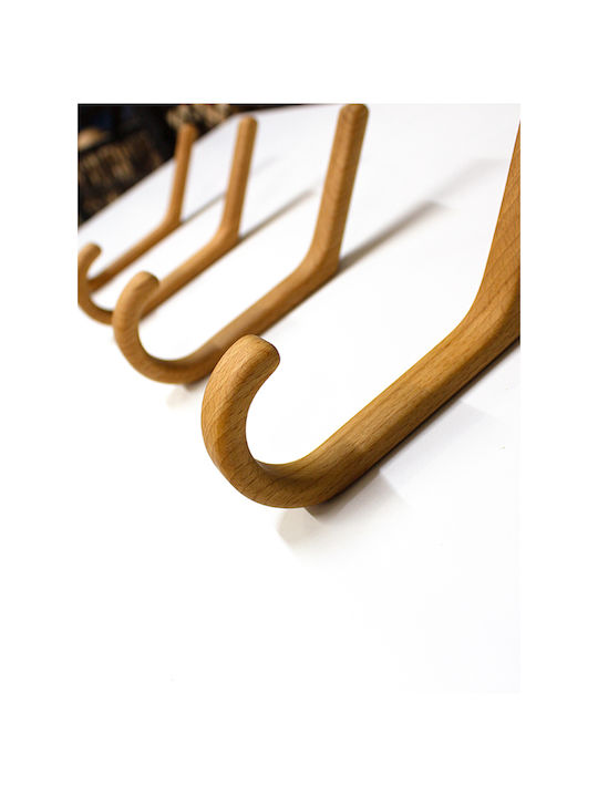 SteweHome Wooden Wall Hanger Brown 6x16x16cm 4 Pieces