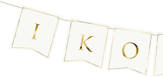 Banner Garland First Holy Communion White Gold