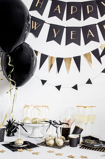 PartyDeco Bandă Satin Neagră