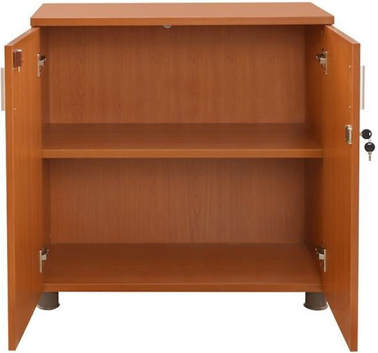 Wooden Office Cabinet with Lock Cherry 80x40x82cm
