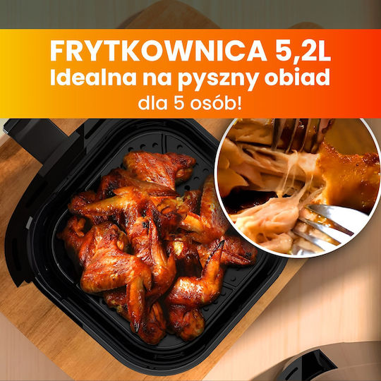 Extralink Heißluftfritteuse mit Wi-Fi 5,2 l Schwarz